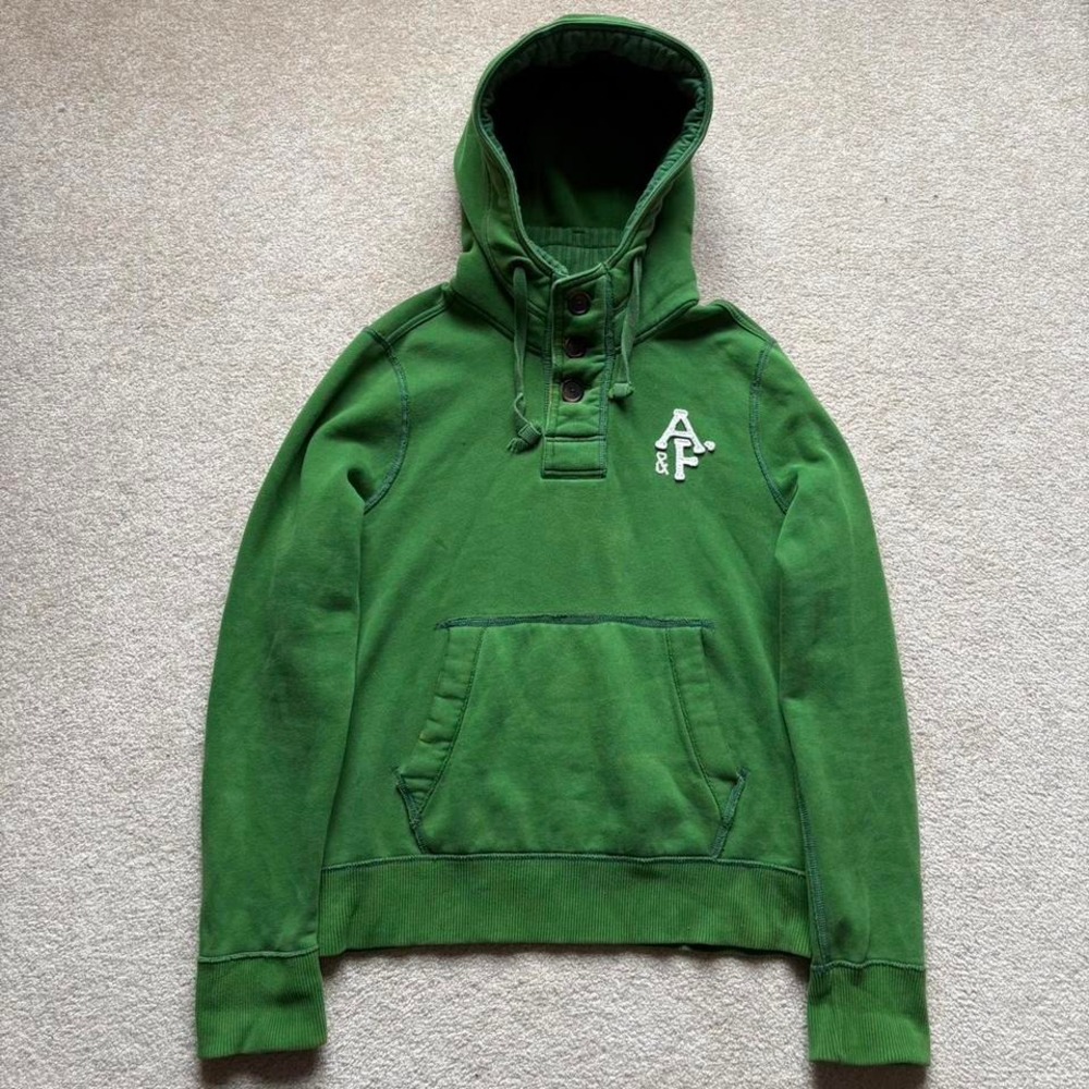 Abercrombie & Fitch Green Hooded Sweatshirt
